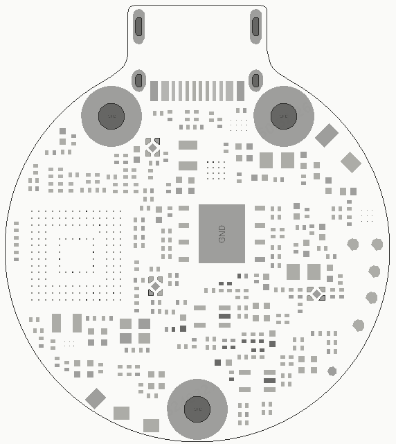 Top-layer PCB layout of a round multi-microphone array board